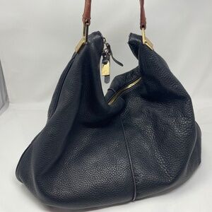 G.I.L.I. Got It Love It, Black Pebbled Soft Leather Hobo